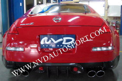 nissan 350Z carbon fiber rear diffuser in GTR R35 WALD style ตัวต่อกันชนหลัง Nissan 350Z Z33 แบบ GTR R35 WALD