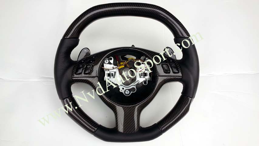 BMW E46 M3 Carbon fiber Multifunction Steering Wheel with Shift Paddles