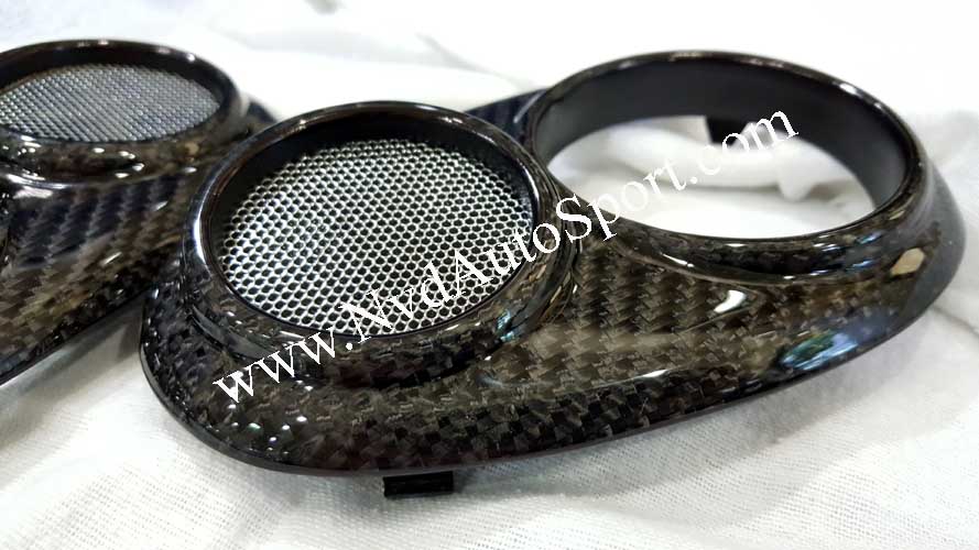 Mini R50, R52, R53 Carbon fiber Interior Harman Kardon door handles tweeter covers