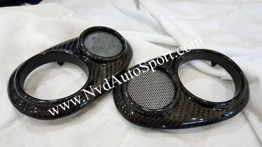 Mini R50, R52, R53 Carbon fiber Interior Harman Kardon door handles tweeter covers